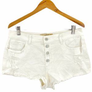 Hollister Vintage Relaxed High Rise White Distress